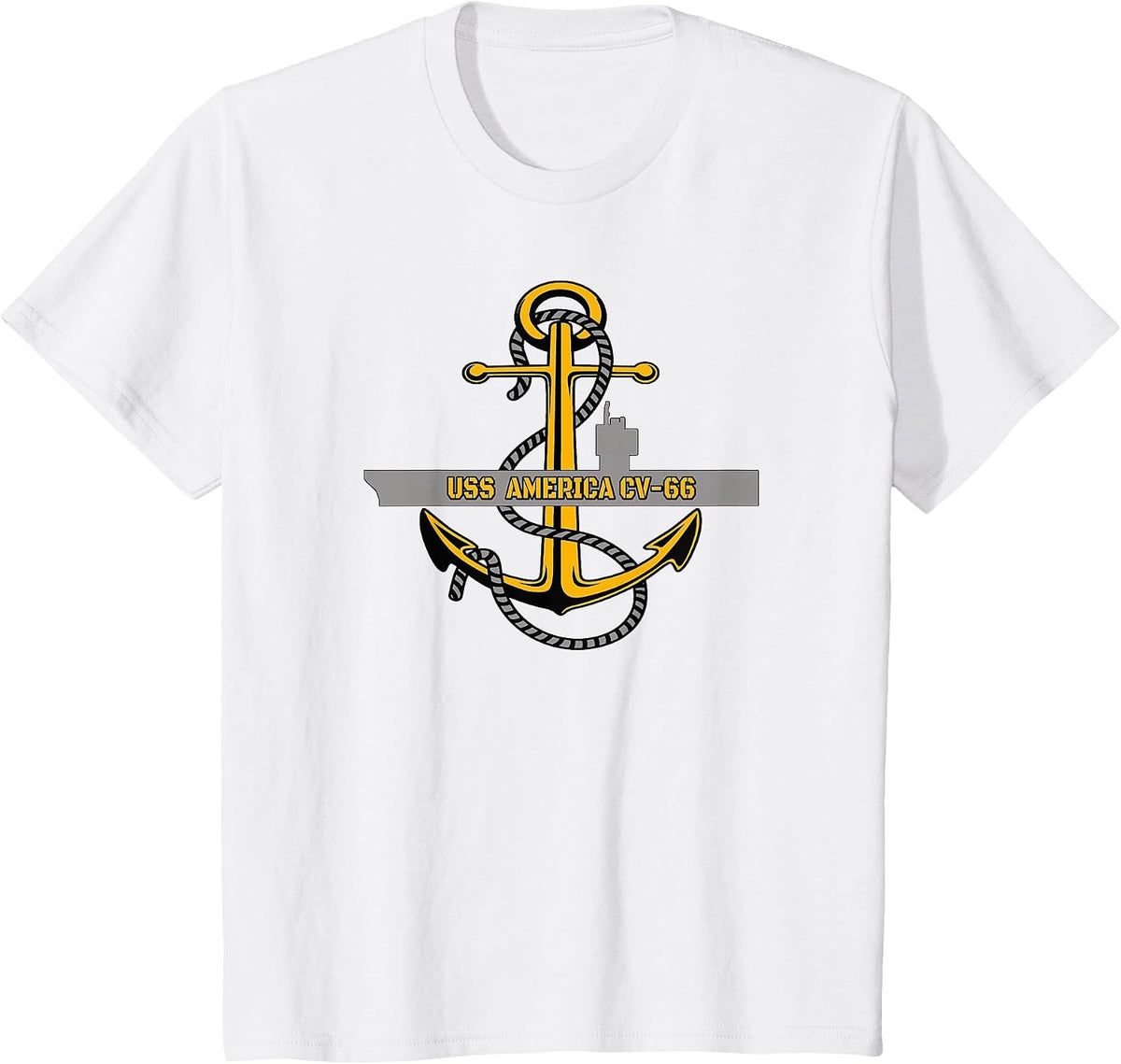 Aircraft Carrier USS America CV-66 Veterans Day Front&Back T-Shirt - White