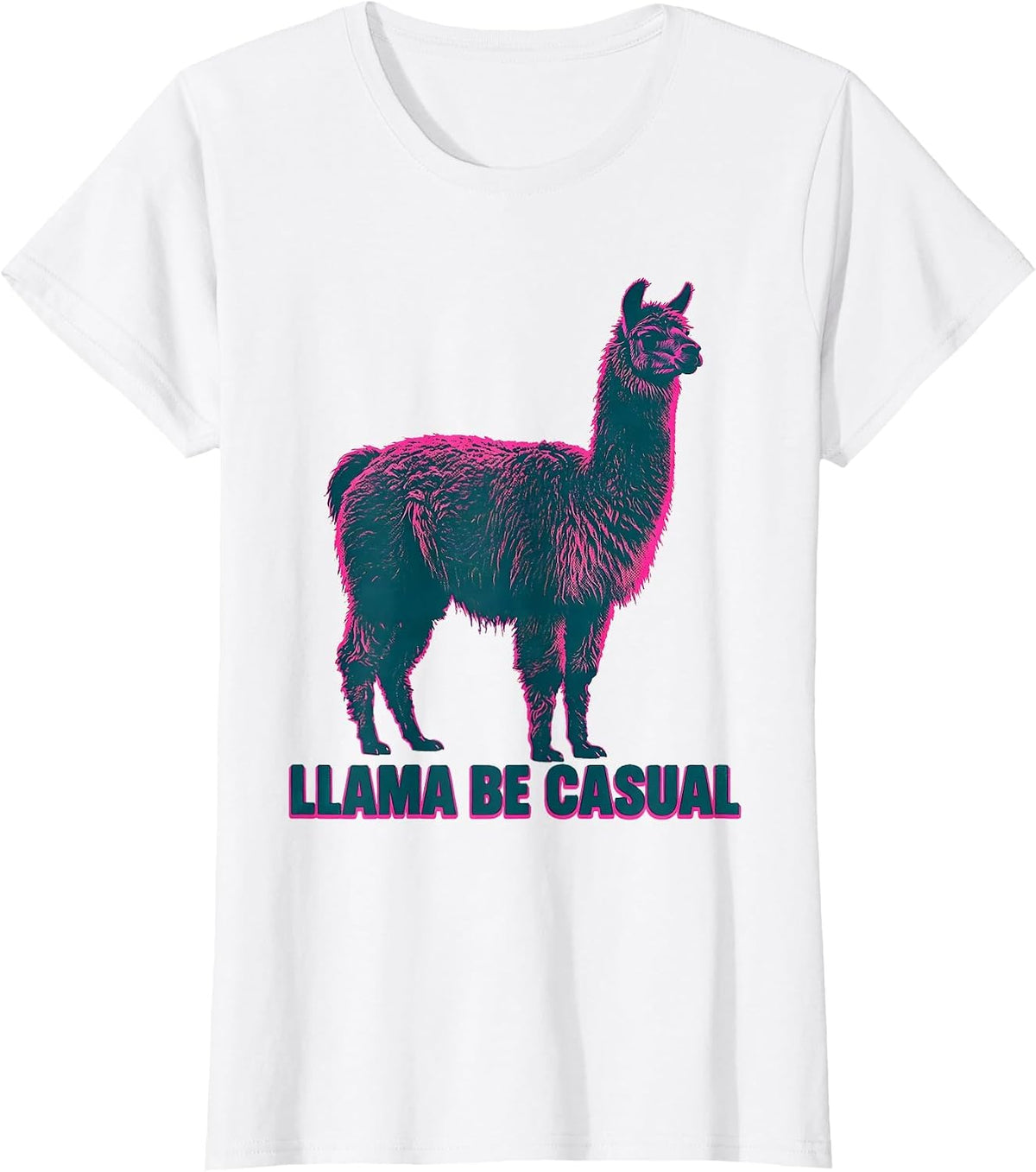 Llama Be Casual Funny Alpaca Novelty Humor Animal Lover Gift T-Shirt - White