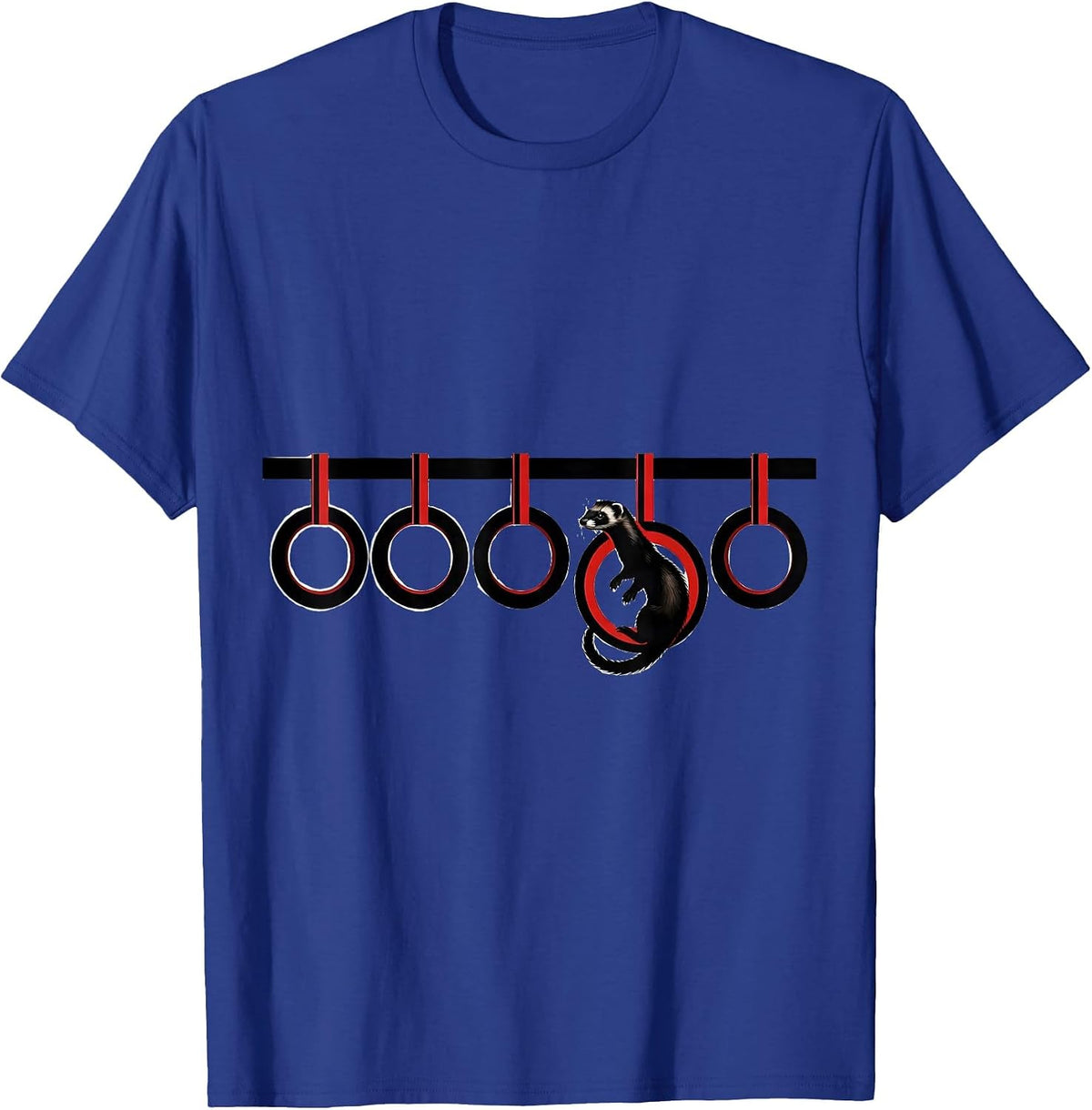 Men's Ferret Rail Ring Coiled Ferret Humor Christmas T-Shirt - Royal Blue