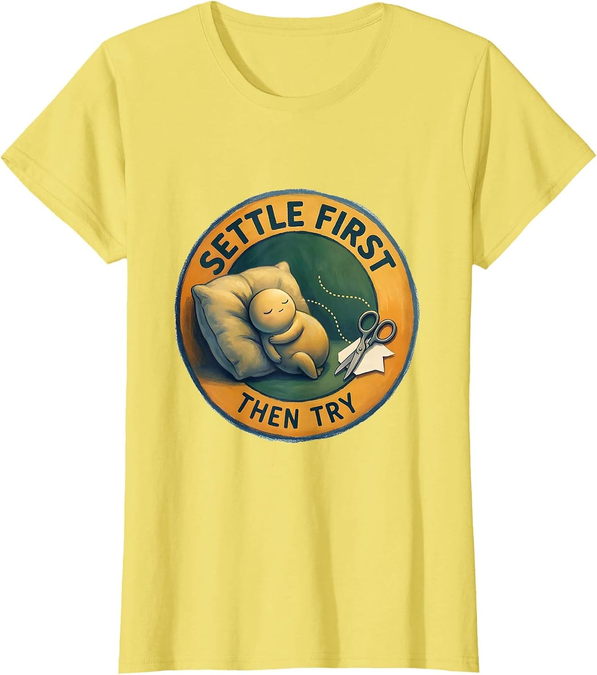 Women's Settle First, Then Try Storybook Occupational Therapy T-Shirt - Lemon Yellow