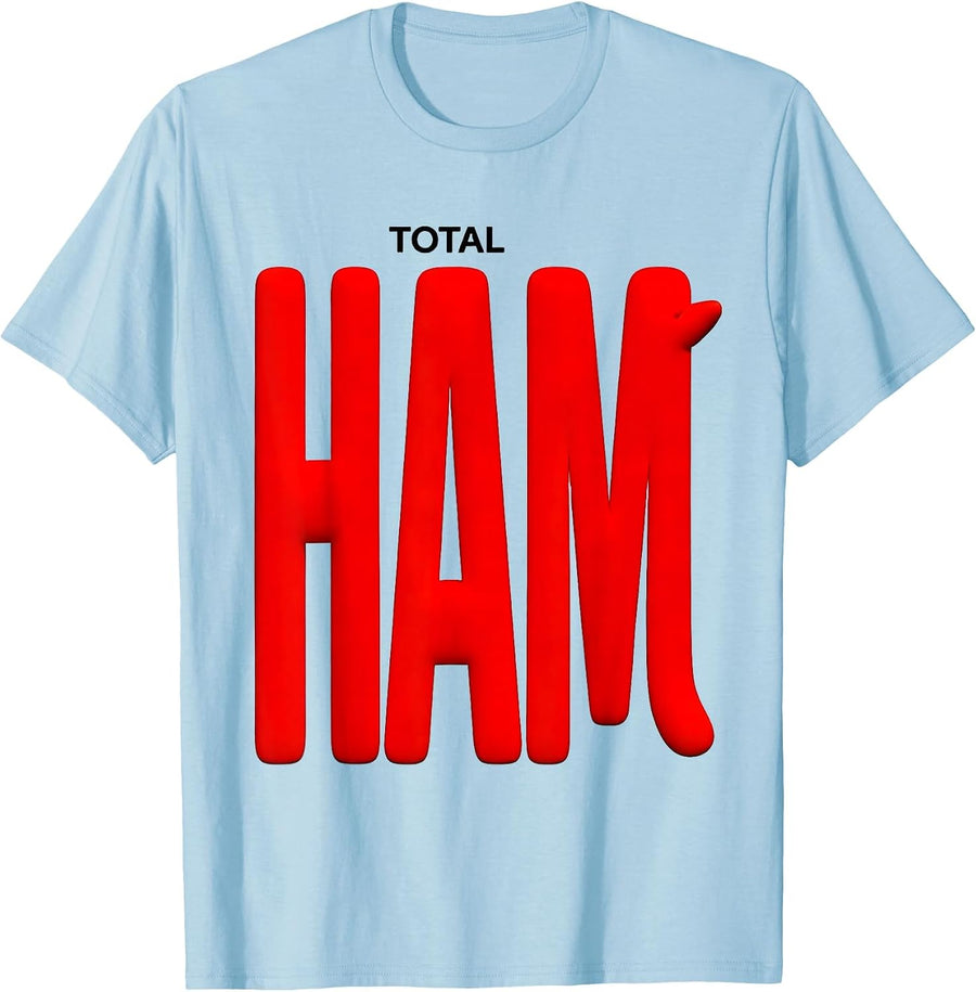 Men's Total Ham Funny Pig Lover Farm Animal Humor Novelty Gift T-Shirt - Baby Blue