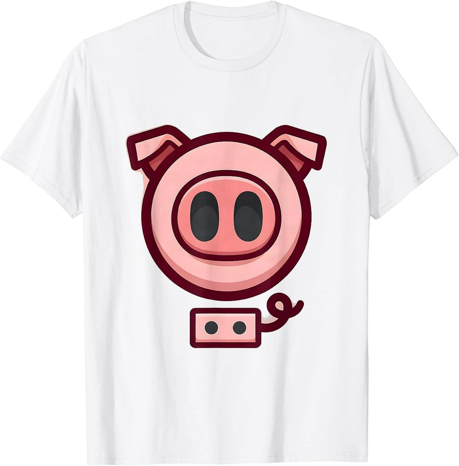 Men's Pig Snout Costume Funny Pig Lover Halloween Humor T-Shirt - White