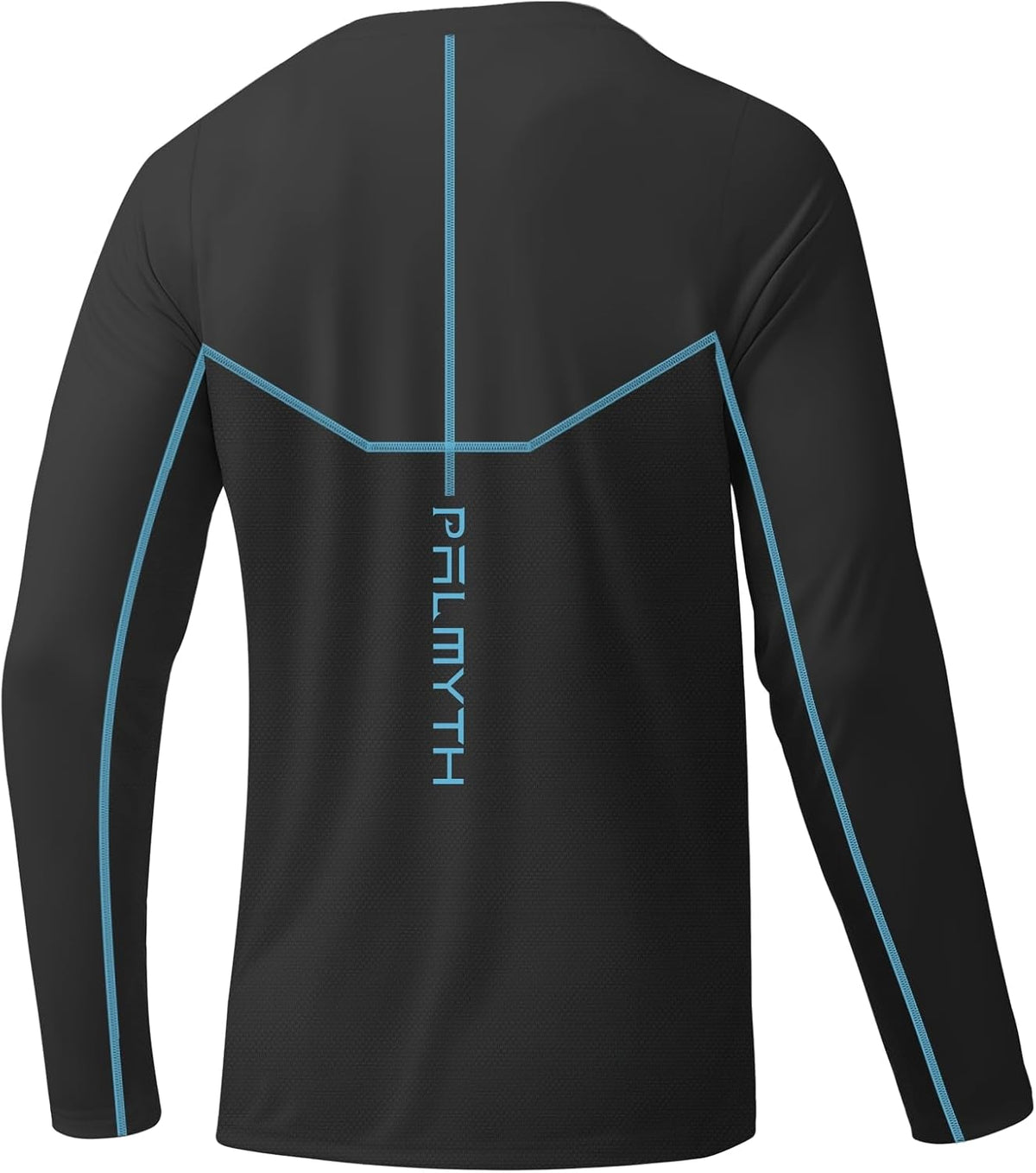 Palmyth Men’s UPF 50+ Fishing Shirt Long Sleeve Quick-Dry Outdoor Sun Protection Performance Tee - Black