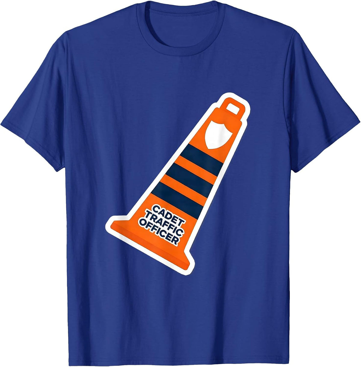 Cadet Traffic Officer Funny Police Costume Halloween Role T-Shirt - Royal Blue