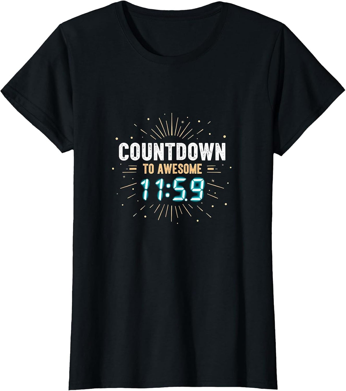 Countdown To Awesome New Year's Eve Design T-Shirt - Black