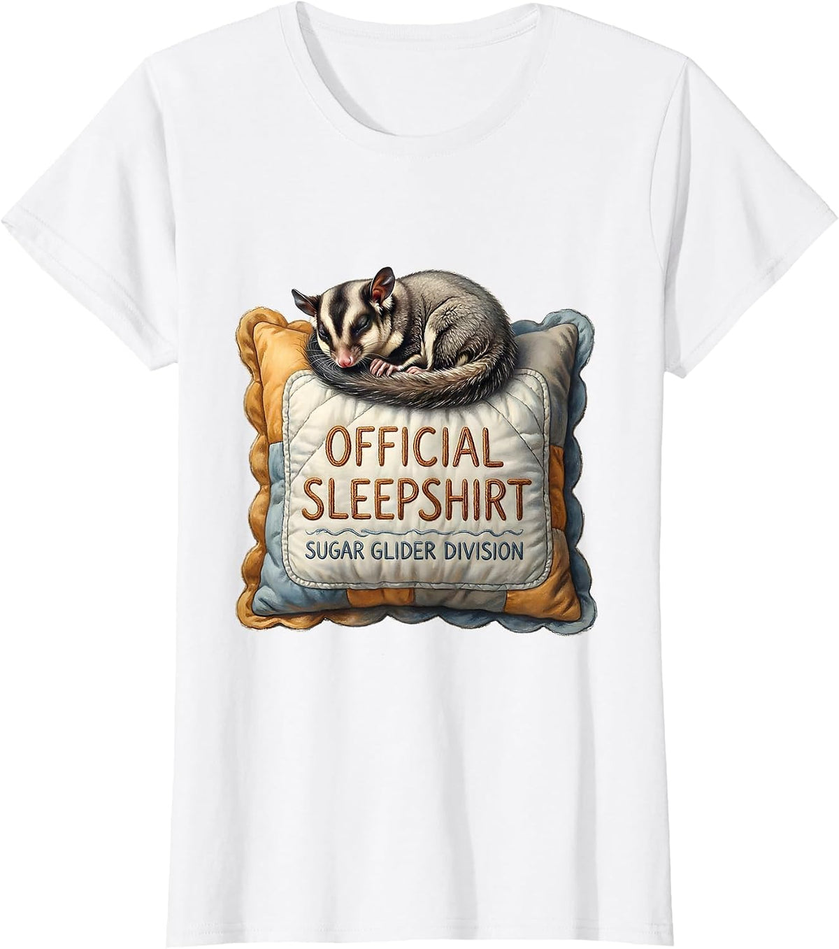 Women's Official Sleepshirt Sugar Glider Division Animal Lover T-Shirt - White