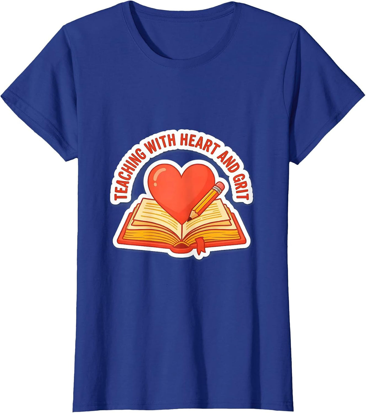 Women's Teaching With Heart and Grit Special Education Tee T-Shirt - Royal Blue