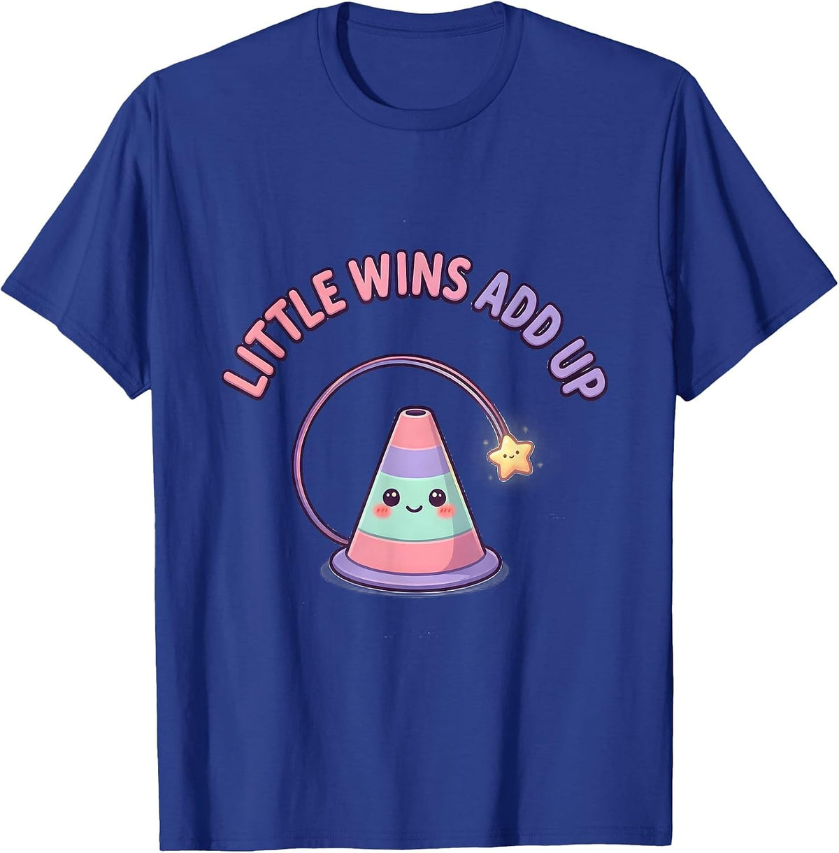 Little Wins Add Up Cute Kawaii Occupational Therapy OT PT T-Shirt - Royal Blue
