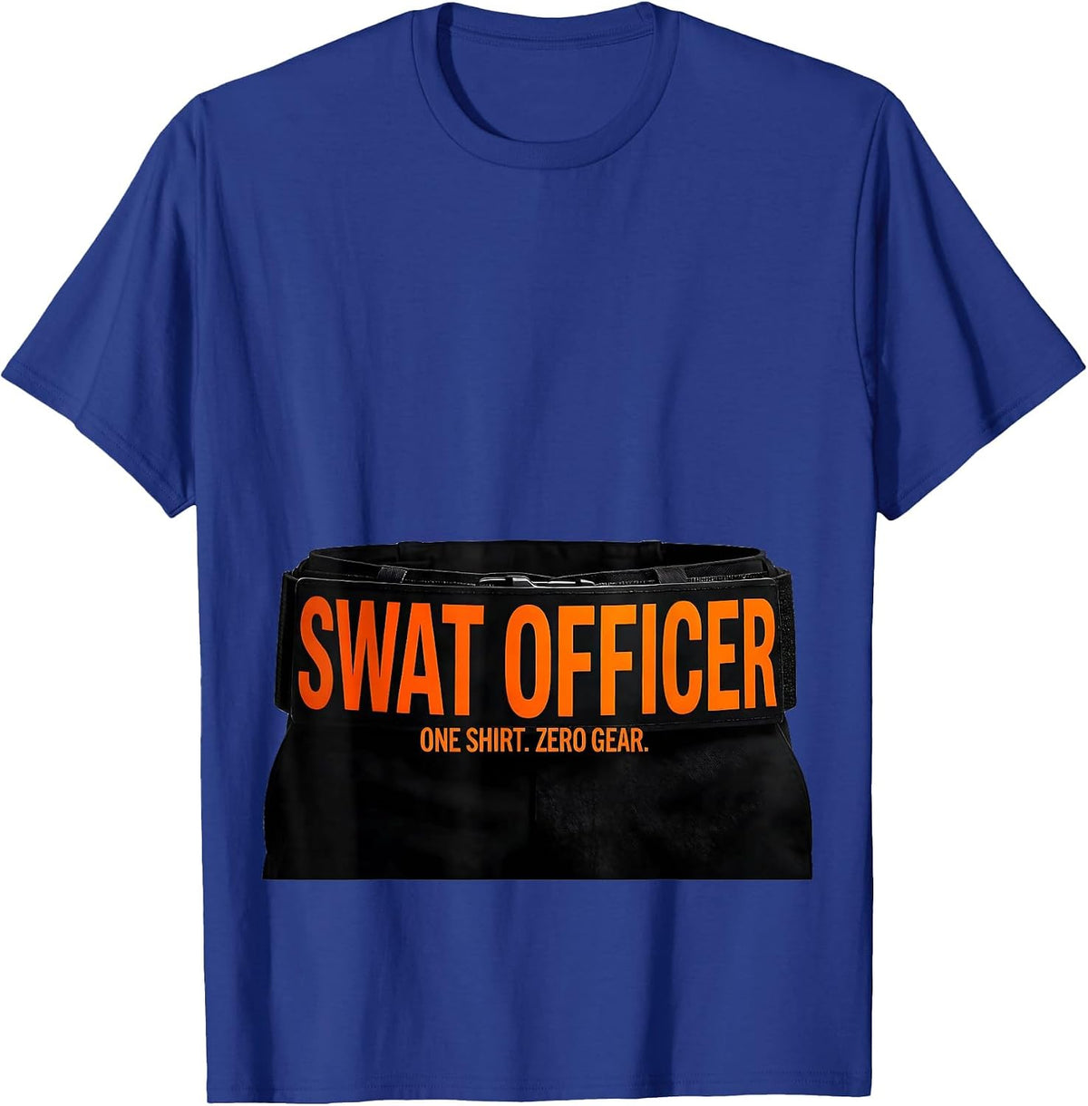 Men's SWAT Officer One Shirt Zero Gear Police Costume Halloween T-Shirt - Royal Blue