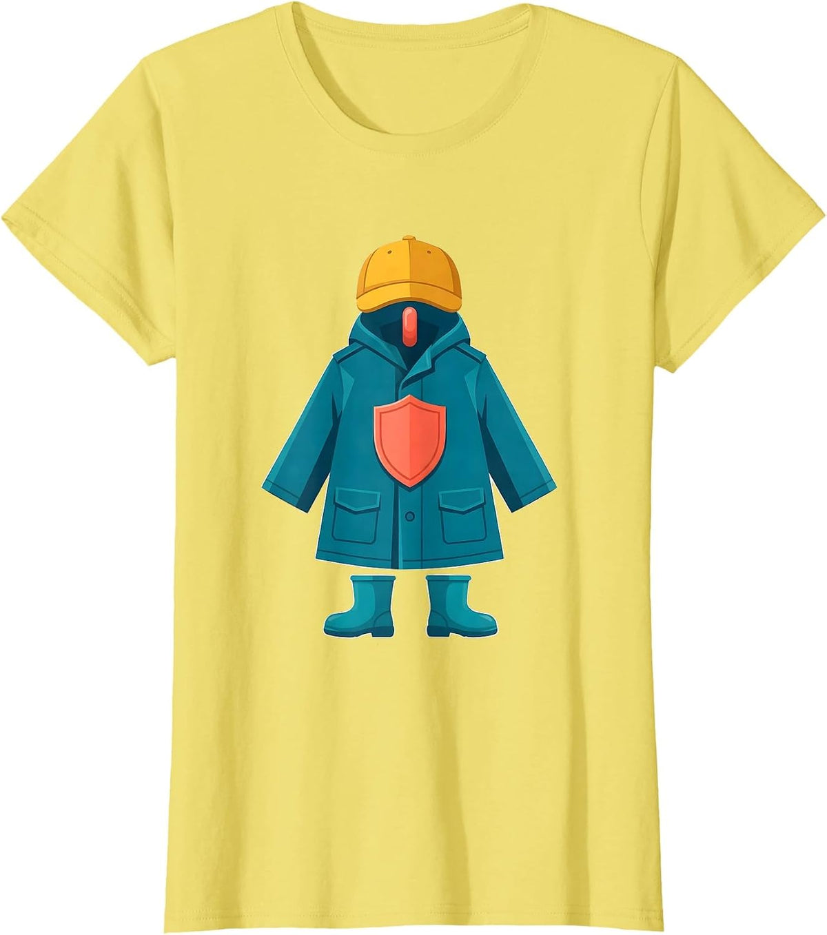 Police Raincoat Costume Kids Officer Playwear T-Shirt - Lemon Yellow