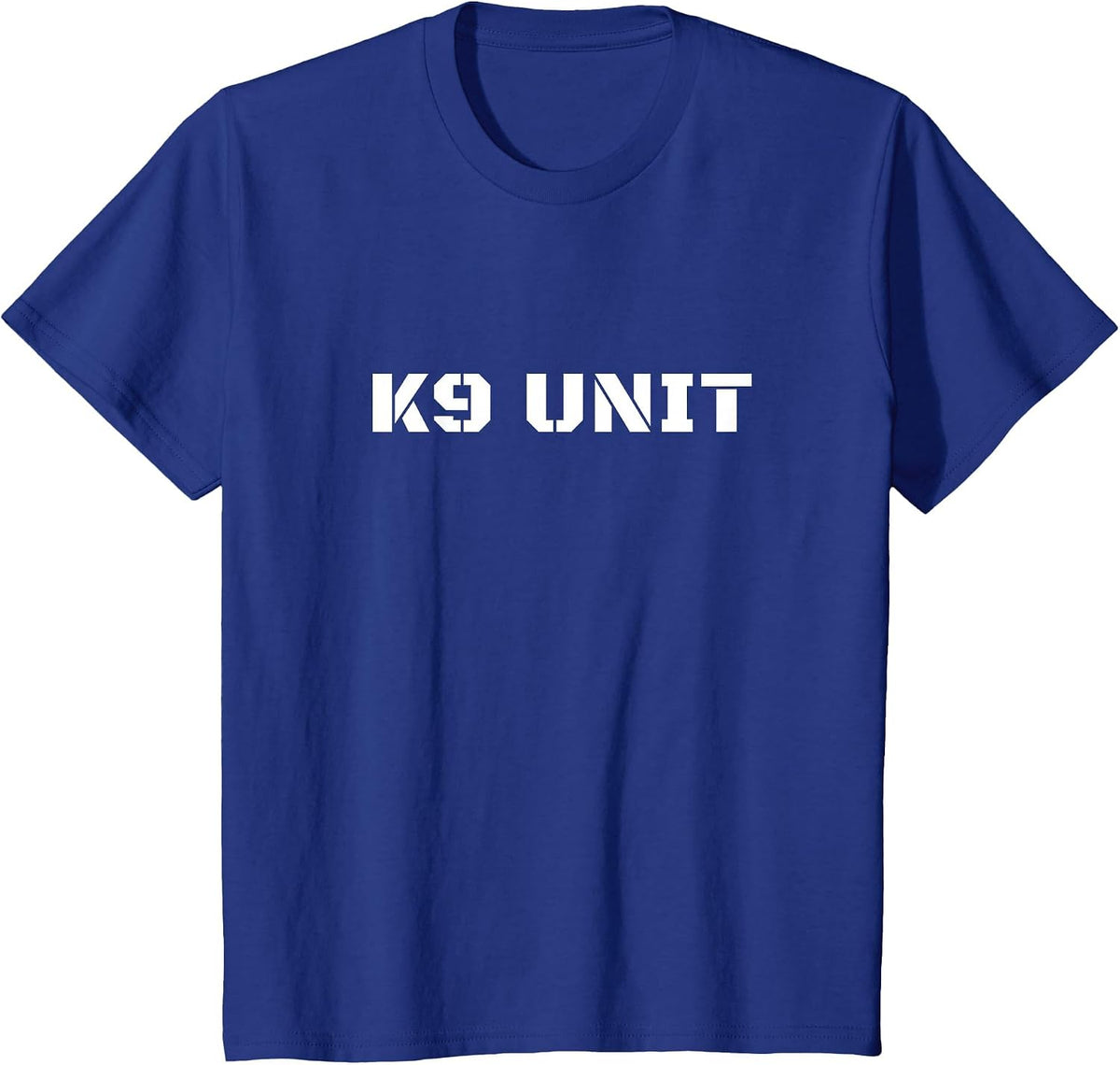 K9 Unit Stencil Text K-9 Officer Team Police Dog Handler T-Shirt - Royal Blue
