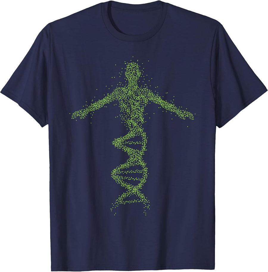 Human Genome Funny DNA Expert Science Biologist Lab Joke T-Shirt - Navy Blue