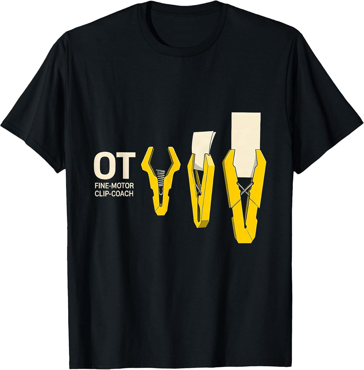 Men's OT Fine-Motor Clip-Coach Occupational Therapy Work Pride T-Shirt - Black