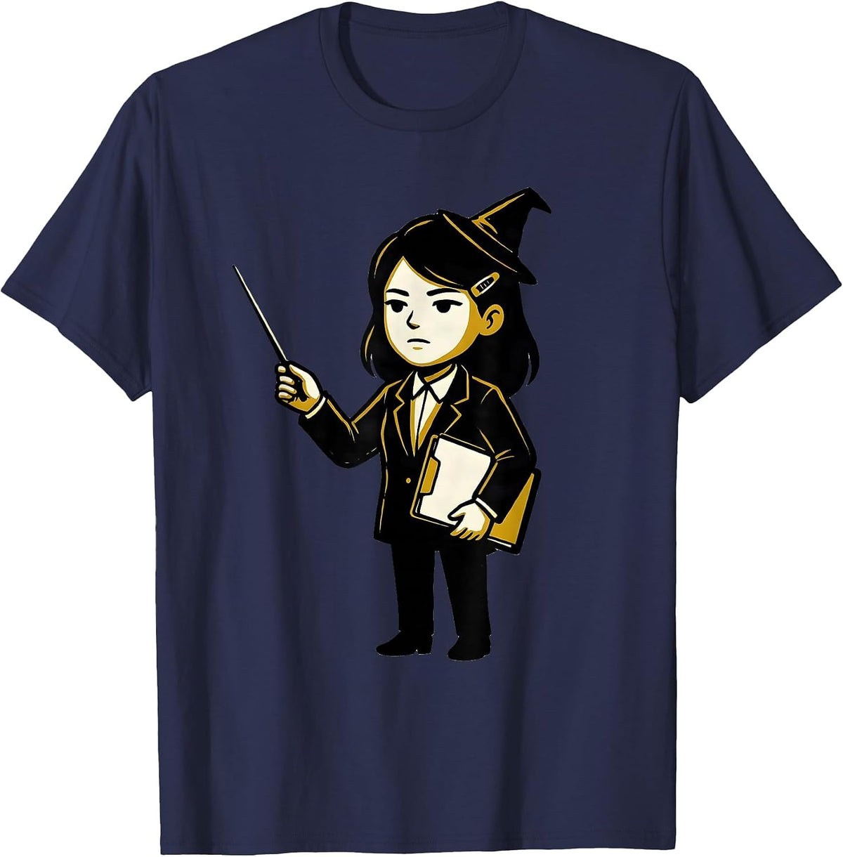 Music Teacher Halloween Costume Mascot Logo Funny T-Shirt - Navy Blue
