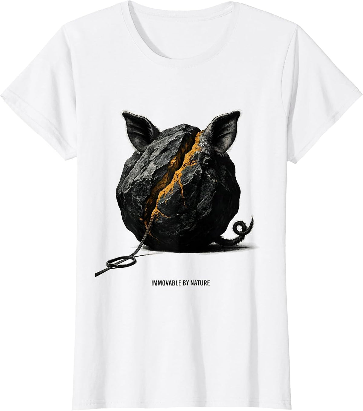 Immovable By Nature Funny Pig Lover Pet Owner Humor T-Shirt - White