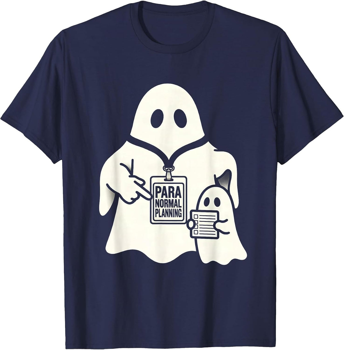 Men's Para Normal Planning Ghost SpEd Teacher Halloween T-Shirt - Navy Blue