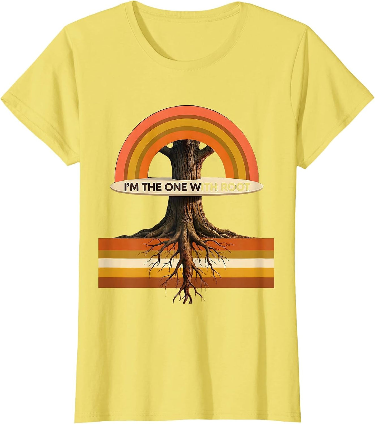 Women's I'm The One With Root Retro 70s Linux Sysadmin Humor T-Shirt - Lemon Yellow