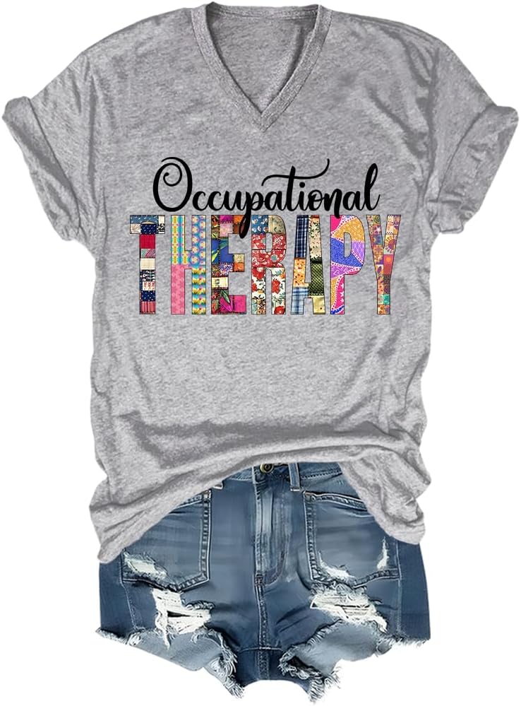 Occupational Therapy Shirt, Occupational Therapy T-Shirt - V-Neck Gray-vn