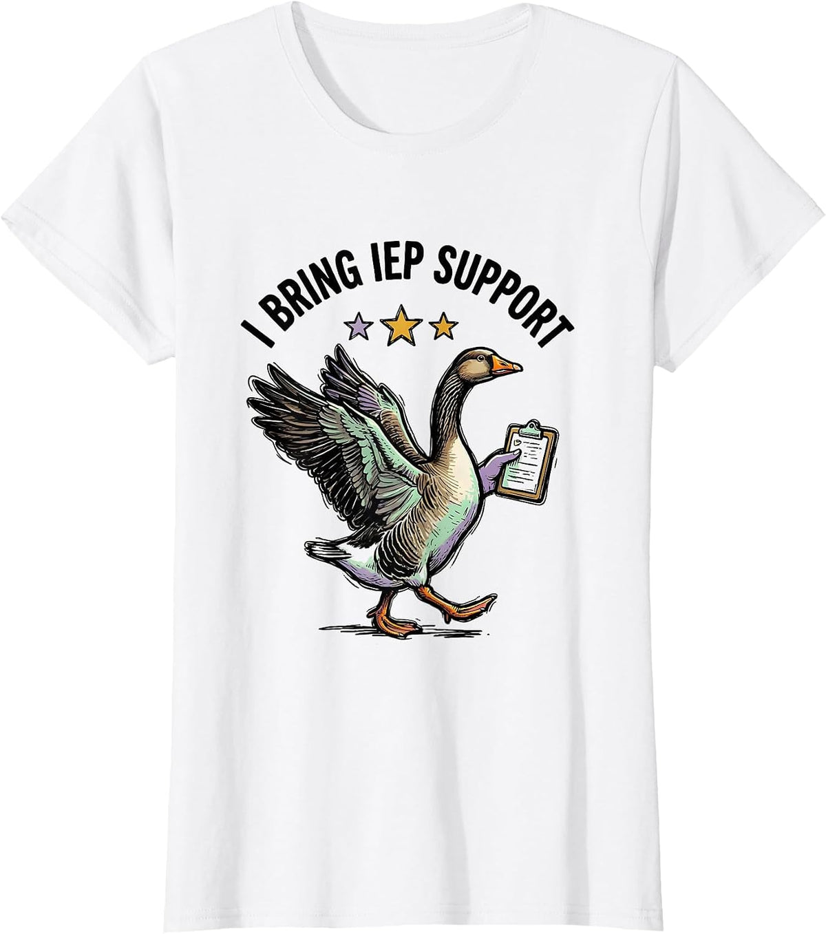 Women's I Bring IEP Support Funny Special Education Teacher Silly T-Shirt - White