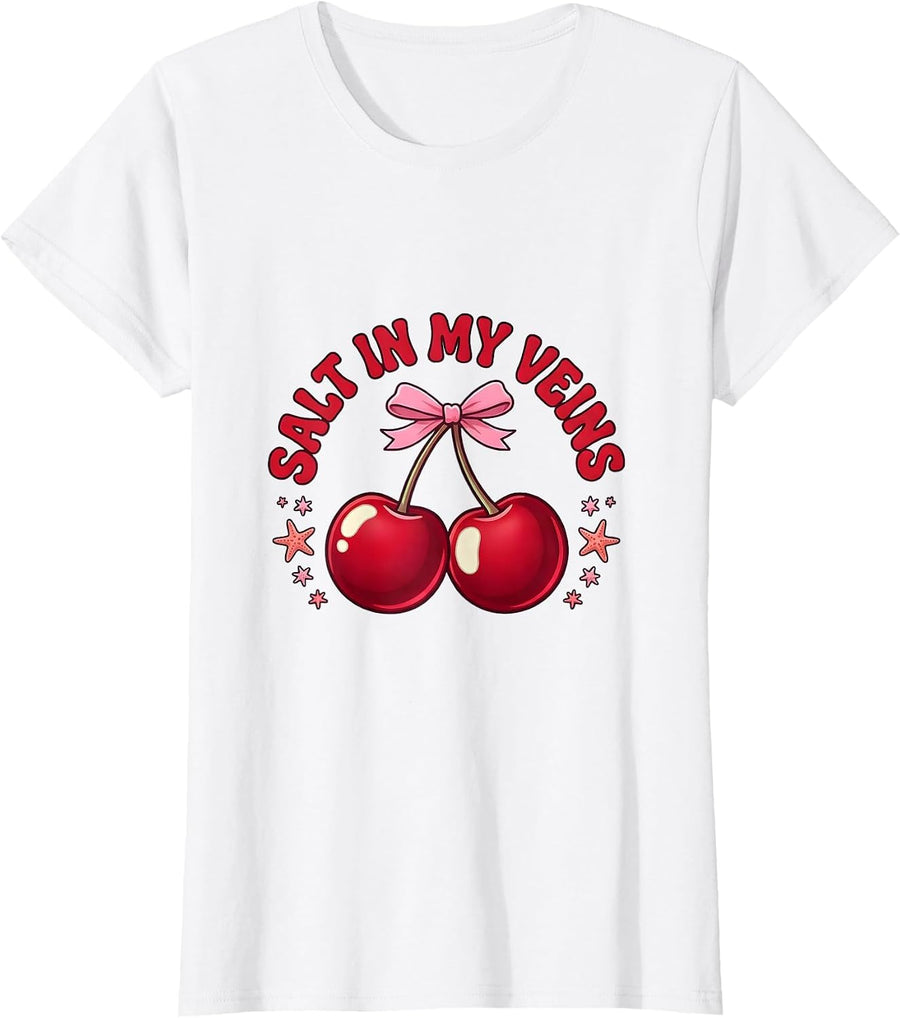 Women's Salt In My Veins Gulf of Mexico Design T-Shirt - White