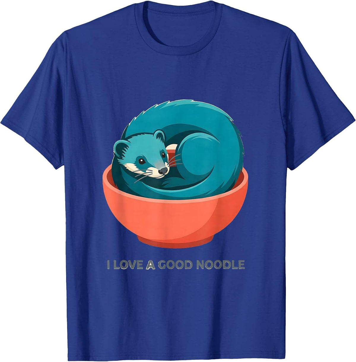 I Love A Good Noodle Funny Ferret Lover Gift T-Shirt - Royal Blue