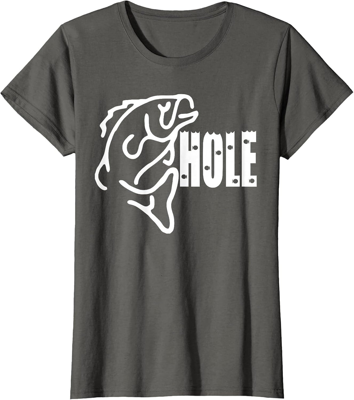 Basshole Bass Fishing Tee T-Shirt - Asphalt Grey