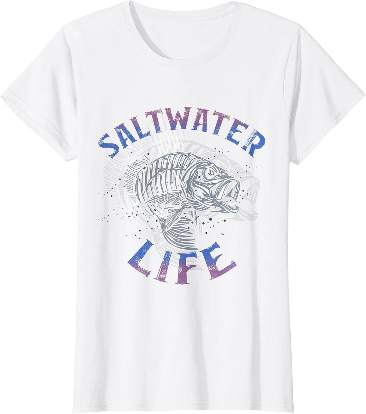 Saltwater Life Fishing Great Graphic T-Shirt - White