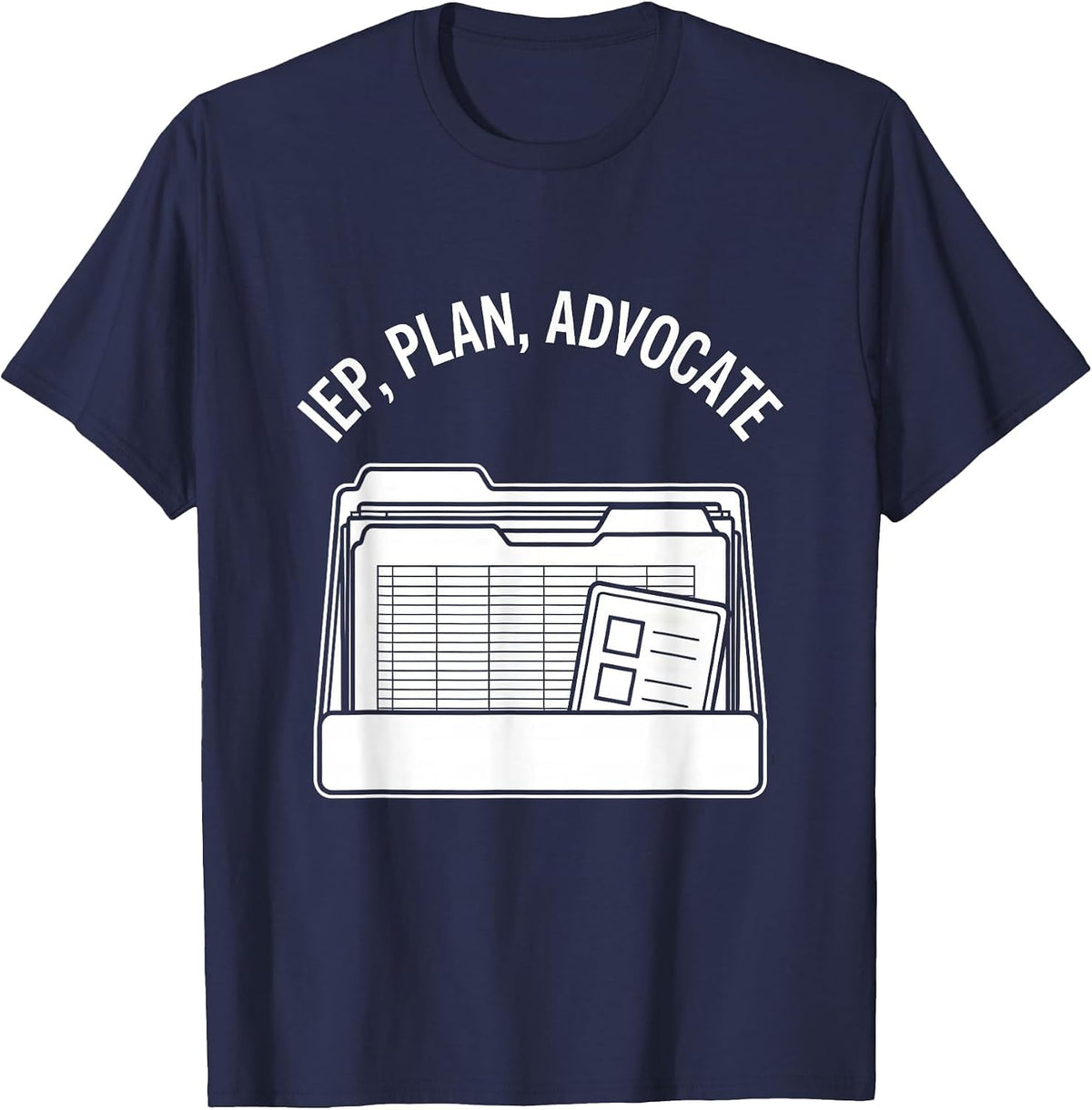 Men's IEP Plan Advocate Funny Special Education Teacher SPED Gift T-Shirt - Navy Blue