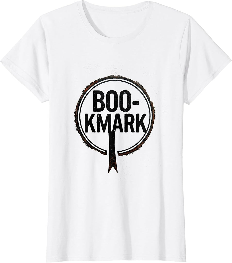 Women's Boo-kmark Whimsical Teacher Halloween Pumpkin Fall In Love T-Shirt - White