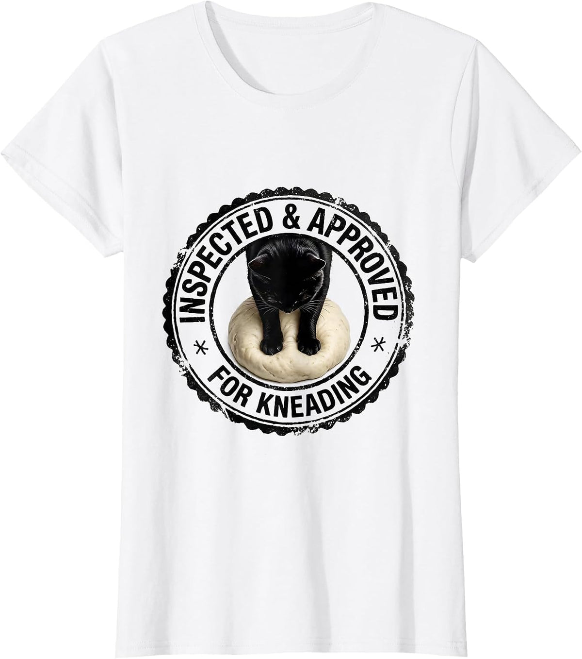 Women's Inspected & Approved For Kneading Funny Cat Lover Humor T-Shirt - White