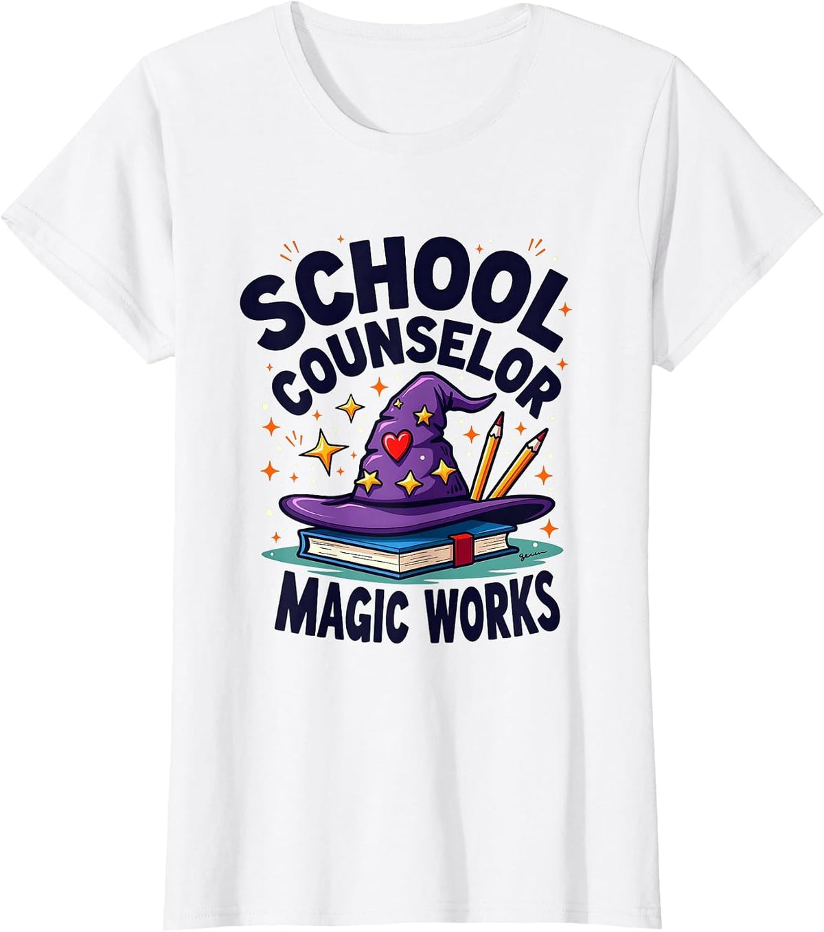 School Counselor Magic Works Appreciation Design T-Shirt - White
