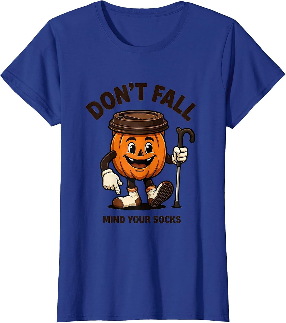 Women's Don't Fall Mind Your Socks Funny Nurse Physical Therapy PT T-Shirt - Royal Blue