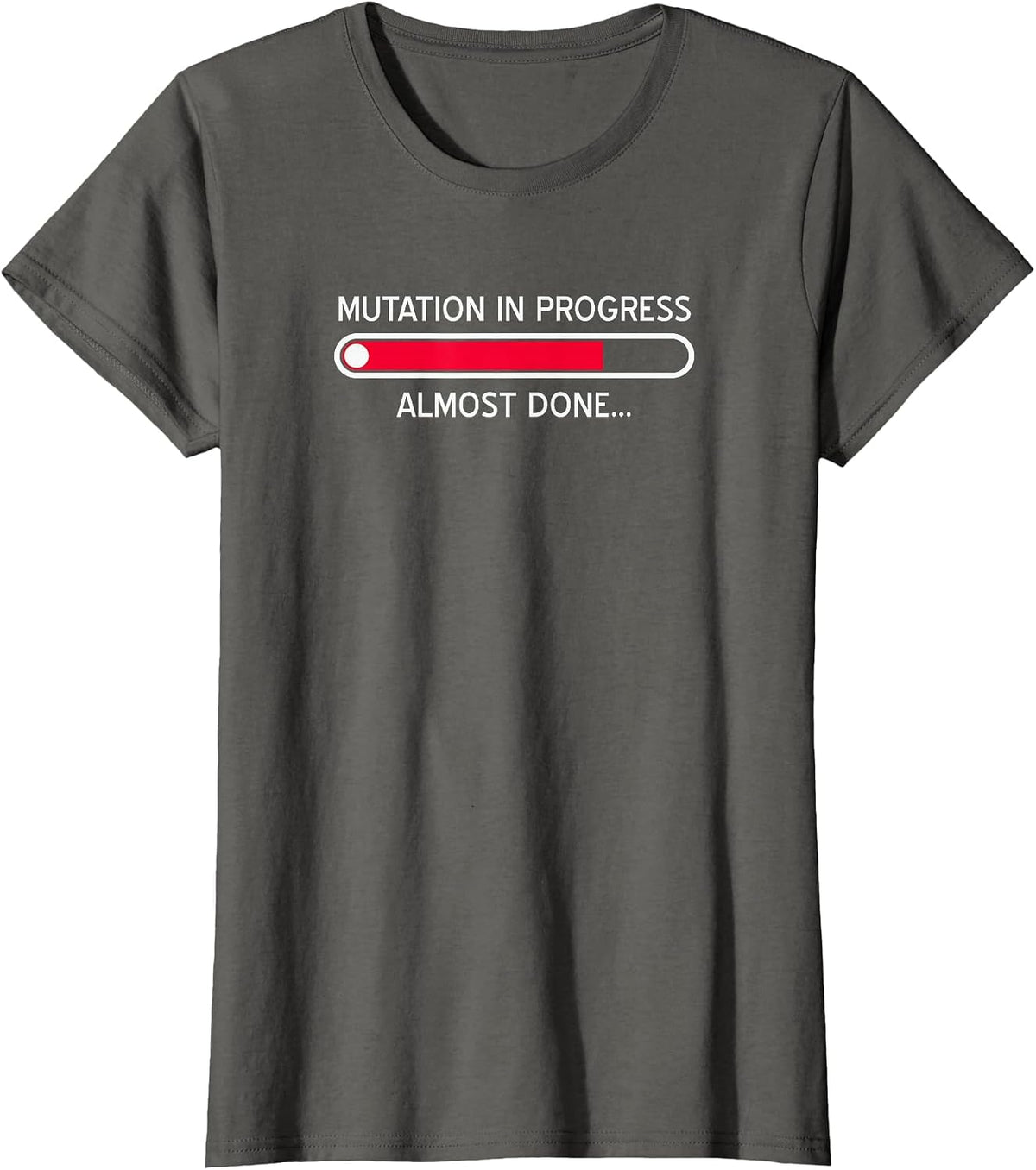 Mutation in Progress Funny Genetics Science Joke Biology T-Shirt - Asphalt Grey