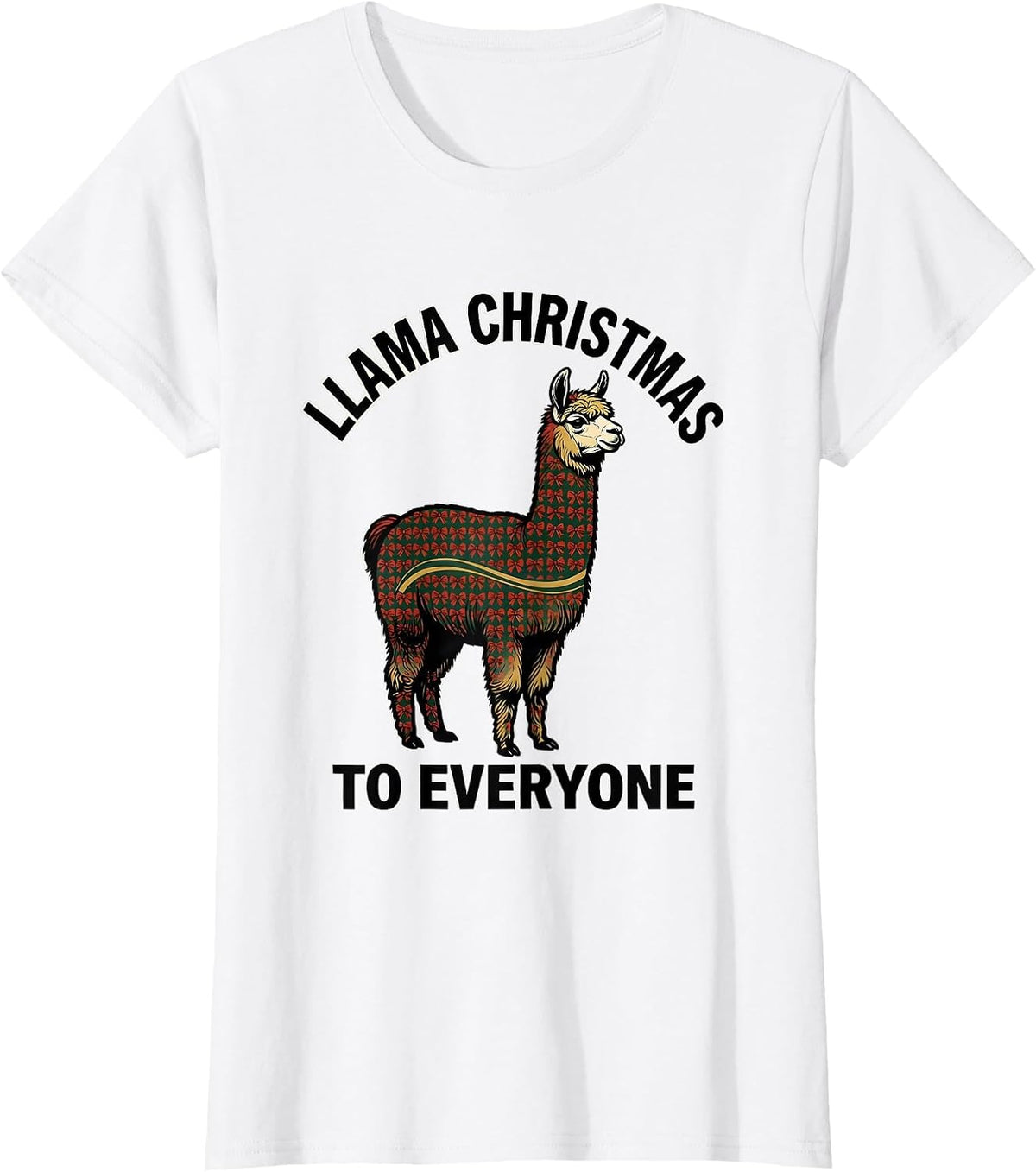 Llama Christmas To Everyone Funny Alpaca Lover Gift T-Shirt - White
