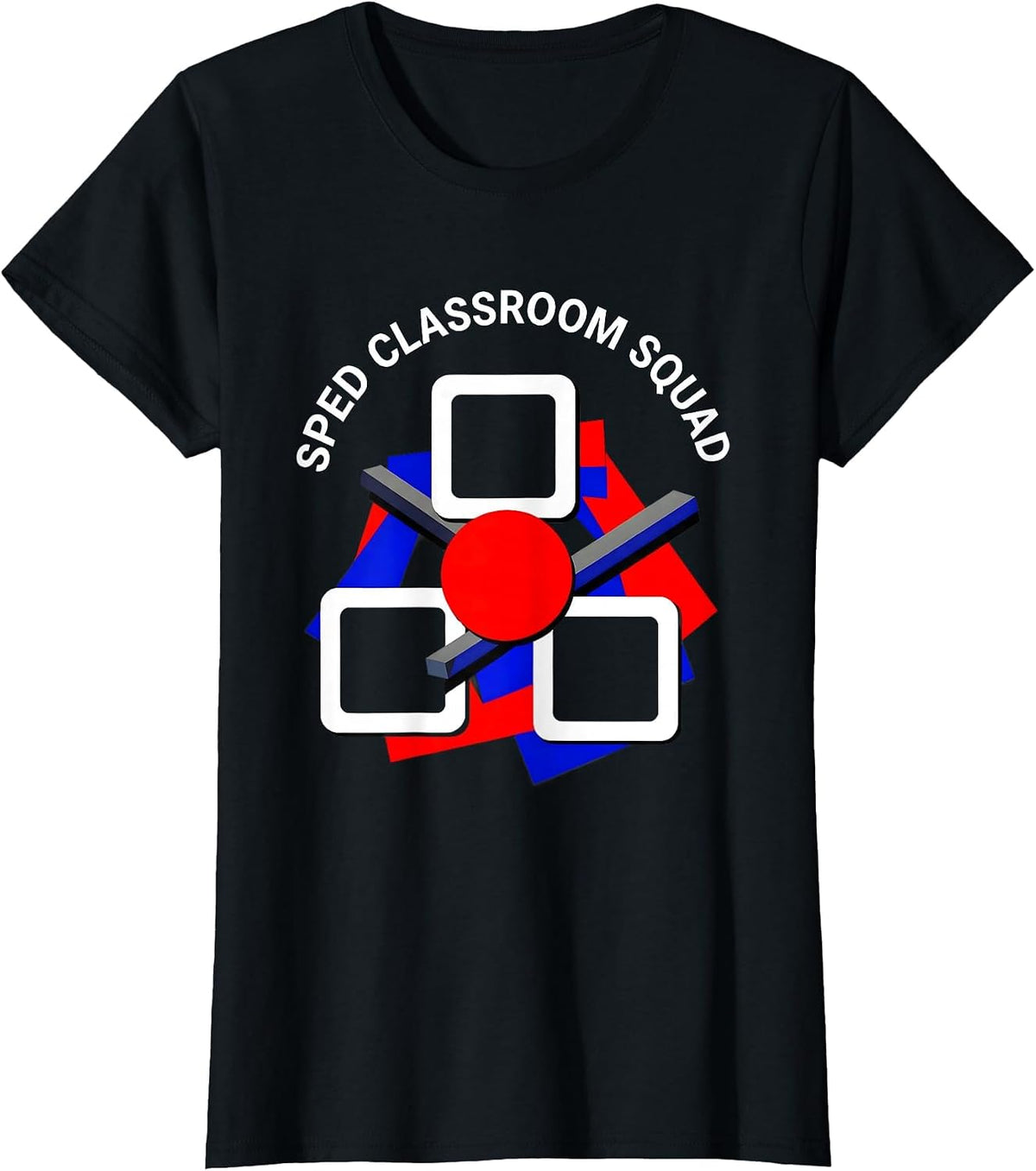Women's SPED Classroom Squad Bauhaus Modernist Teacher Pride T-Shirt - Black