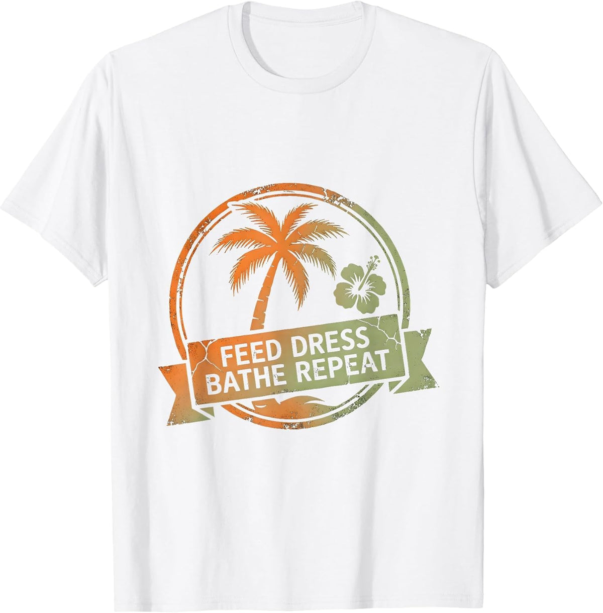 Men's Feed Dress Bathe Repeat Occupational Therapy Design T-Shirt - White