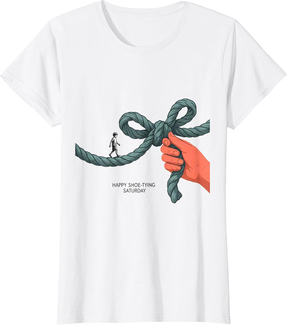 Women's Happy Shoe-Tying Saturday Occupational Therapy OT Assistant T-Shirt - White