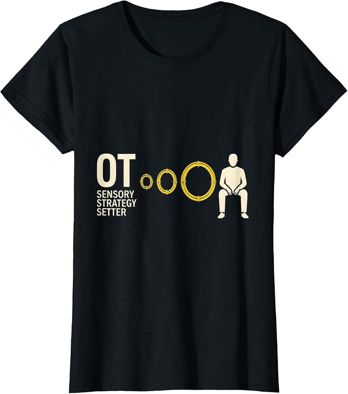 OT Sensory Strategy Setter Stencil Graphic Occupational T-Shirt - Black