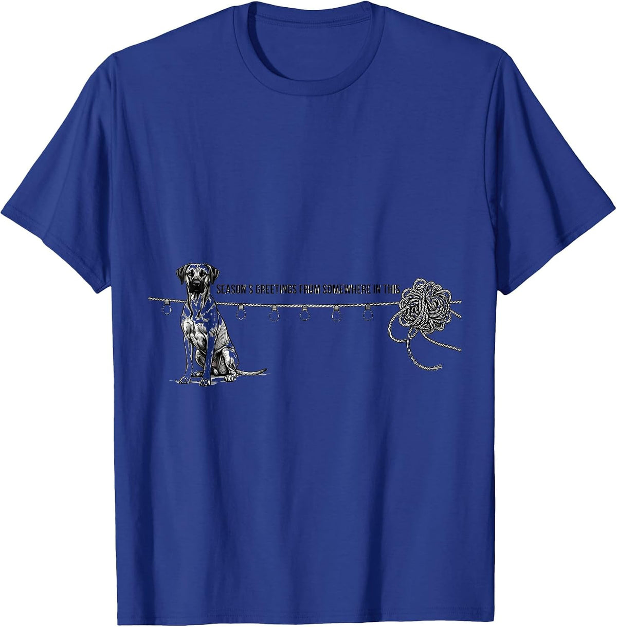 Men's Season's Greetings From Somewhere In This Rhodesian T-Shirt - Royal Blue