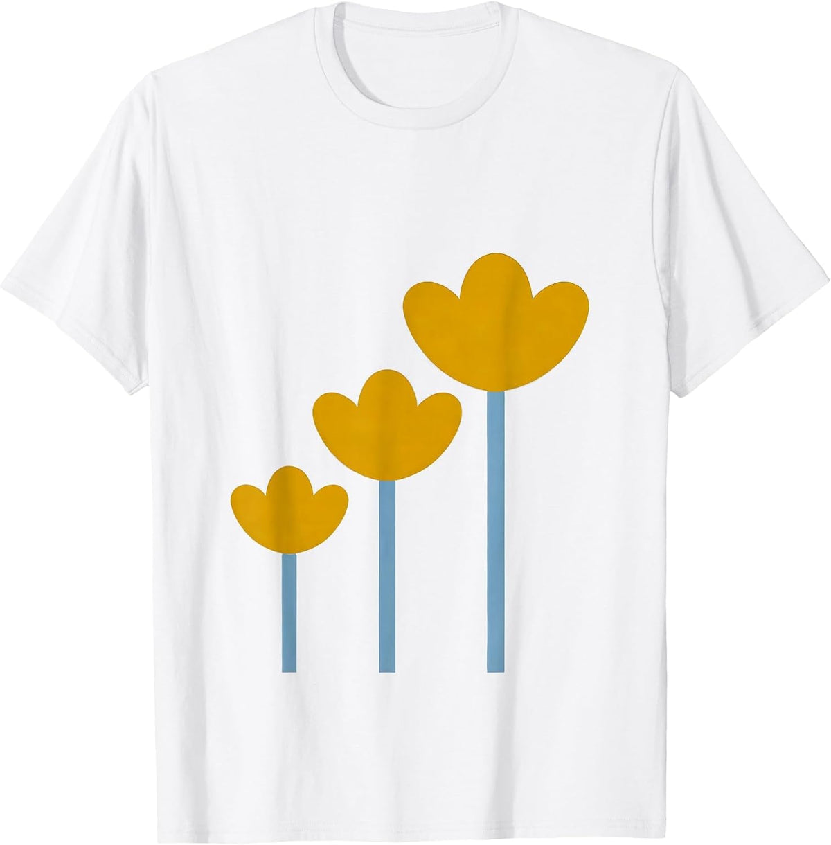 Men's Down Syndrome Awareness Blooming Flowers Design T-Shirt - White