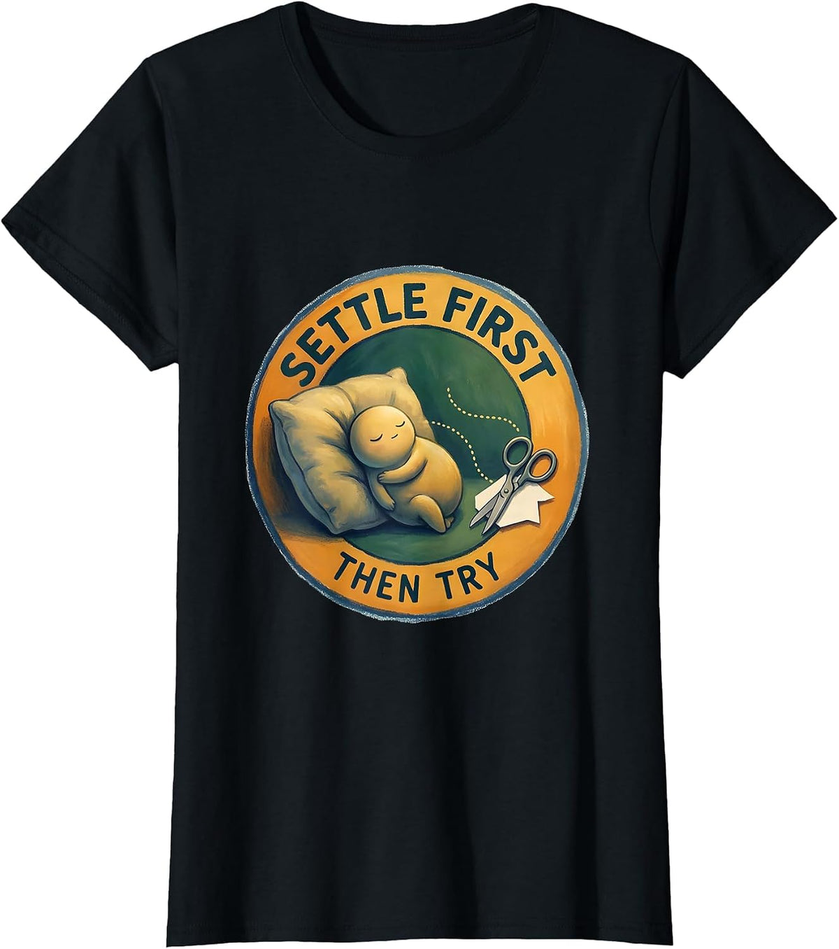 Women's Settle First, Then Try Storybook Occupational Therapy T-Shirt - Black