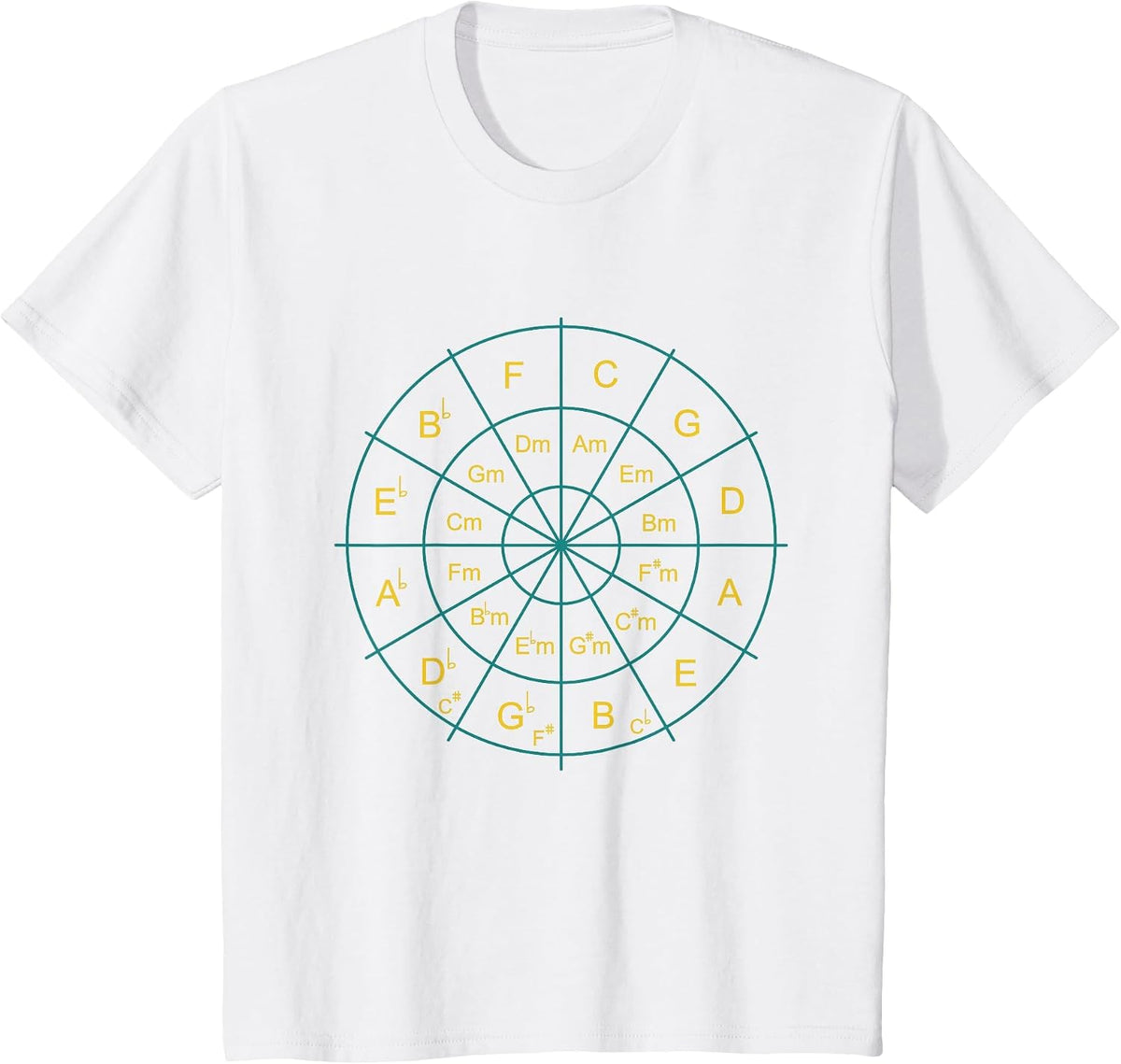 Circle of Fifths Music Teacher Music Student Composer T-Shirt - White