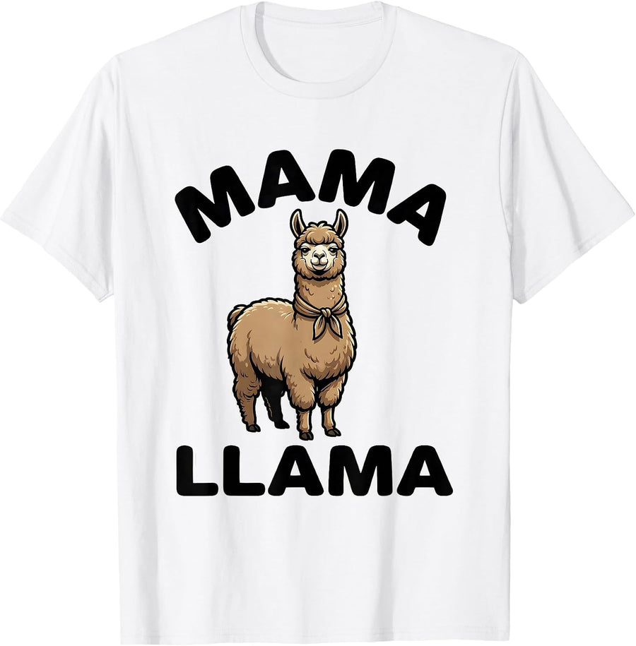 Men's Mama Llama Funny Llama Lover Animal Humor Gift T-Shirt - White