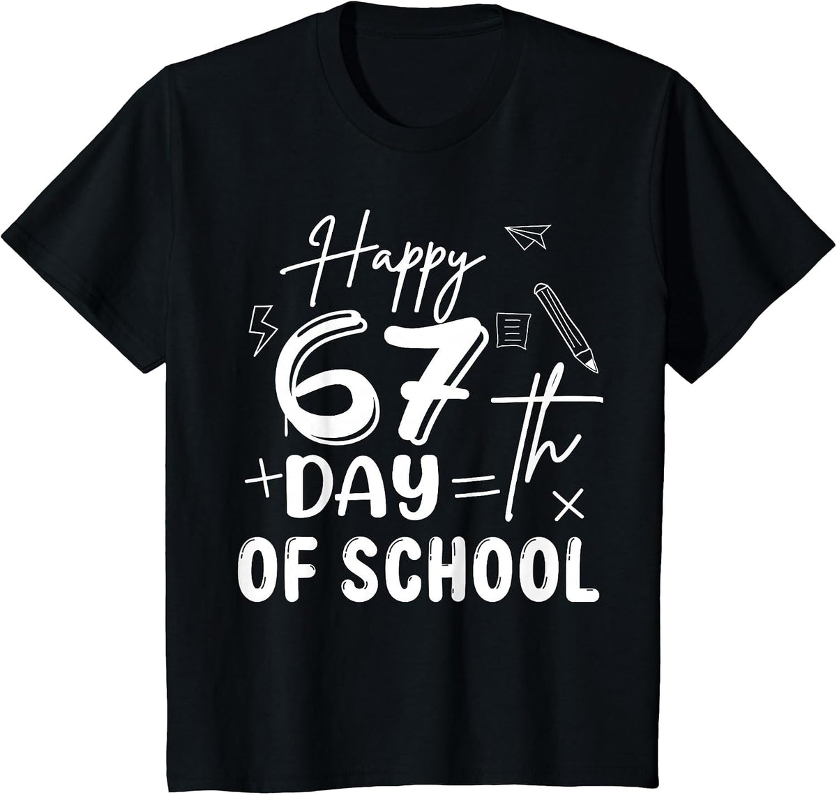 67th Day of School Happy 67 Days Smarter Teacher T-Shirt - Black