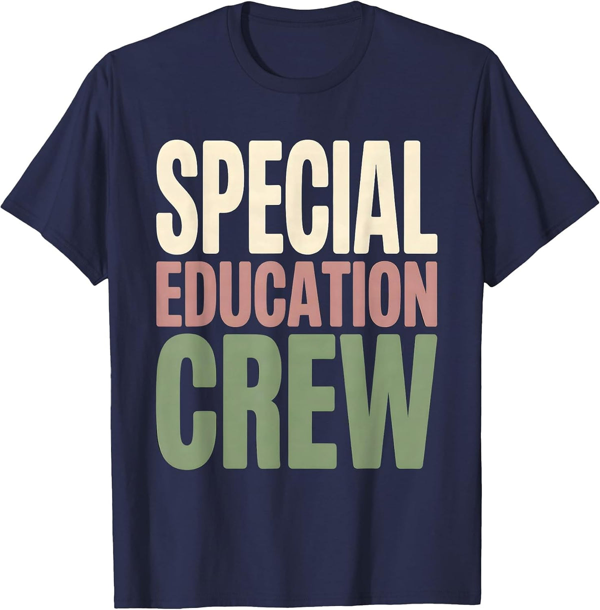 Men's Special Education Crew Funny SPED Teacher Team Pride T-Shirt - Navy Blue