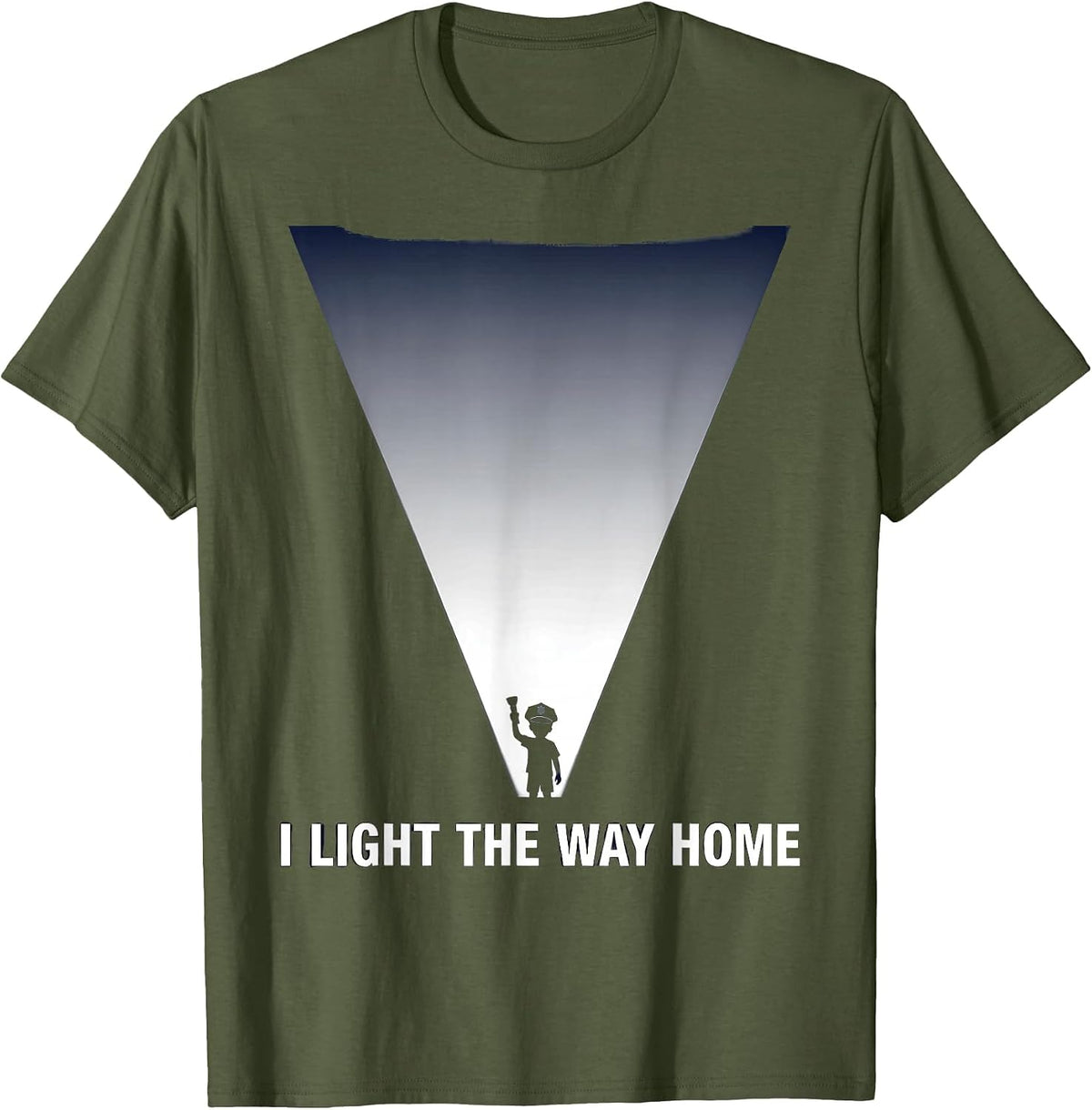 Men's I Light The Way Home Future Police Officer Kids Costume T-Shirt - Olive Green