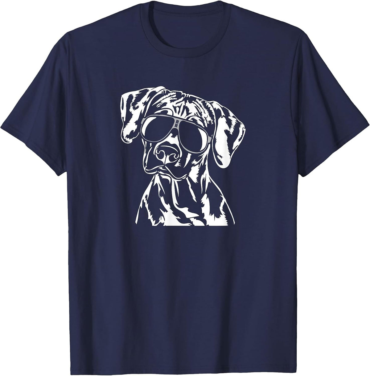 Rhodesian Ridgeback Dog Portrait Wilsigns T-Shirt - Navy Blue