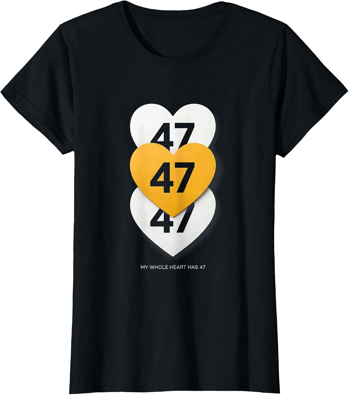 Women's My Whole Heart Has 47 Down Syndrome Awareness Extra T-Shirt - Black