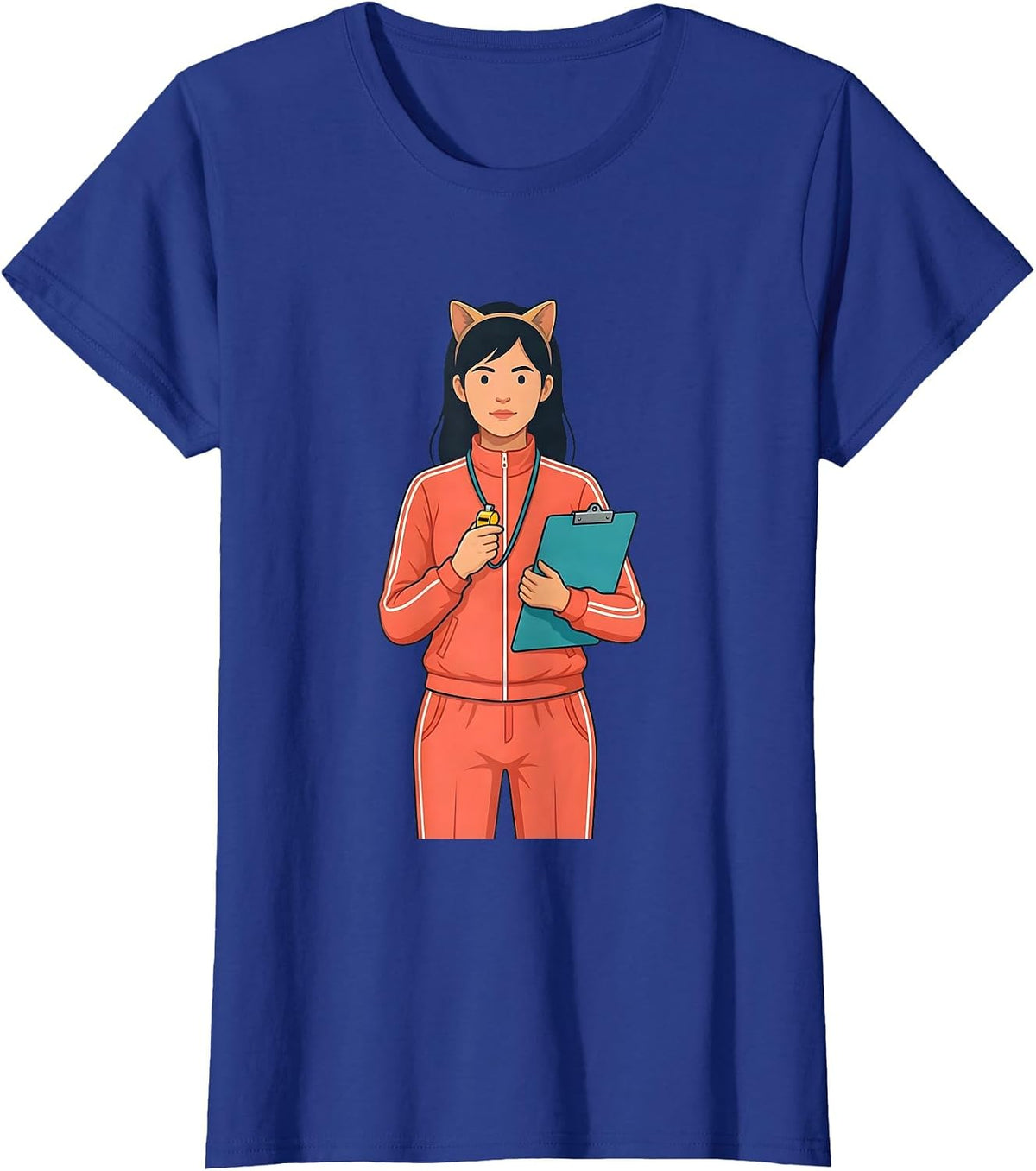 Women's Calm P.E. Teacher Halloween Costume Humor T-Shirt - Royal Blue