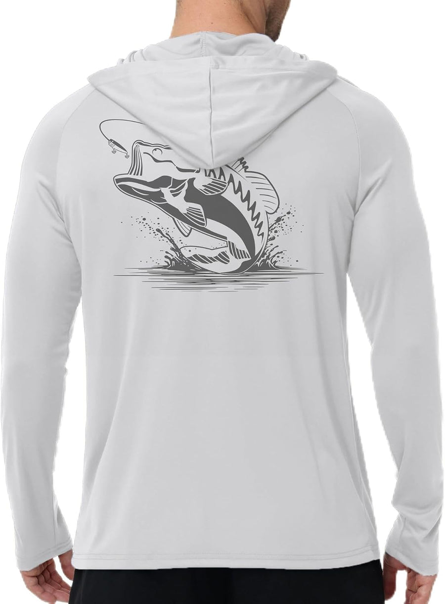 ZITY Fishing Shirts for Men UPF 50+ Long Sleeve Lightweight Hoodie - White